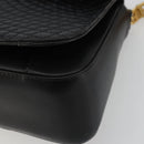 BALLY Shoulder Bag Leather Black Gold Auth 188596A-9