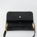 BALLY Shoulder Bag Leather Black Gold Auth 188596A-10