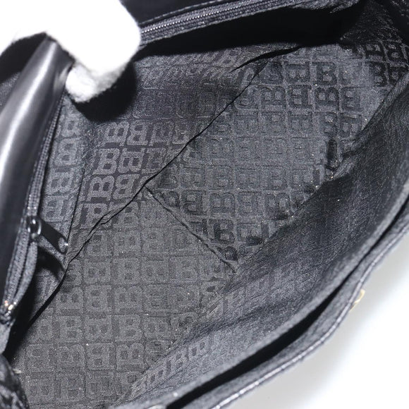 BALLY Shoulder Bag Leather Black Gold Auth 188596A