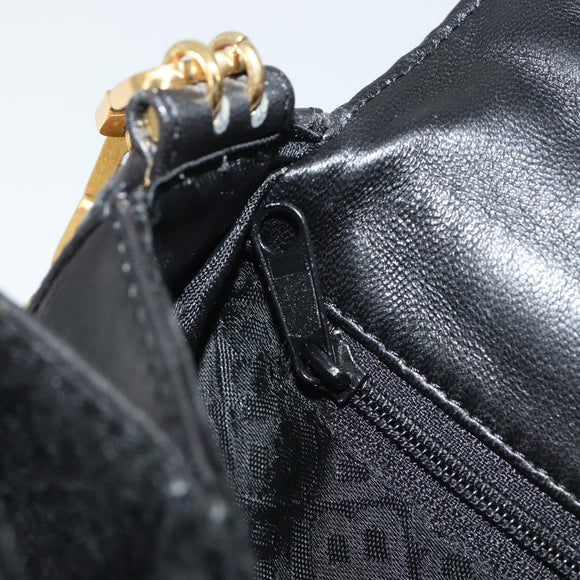 BALLY Shoulder Bag Leather Black Gold Auth 188596A
