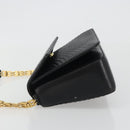 BALLY Shoulder Bag Leather Black Gold Auth 188596A-4