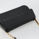 BALLY Shoulder Bag Leather Black Gold Auth 188596A-6