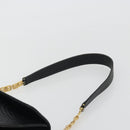 BALLY Shoulder Bag Leather Black Gold Auth 188596A-8
