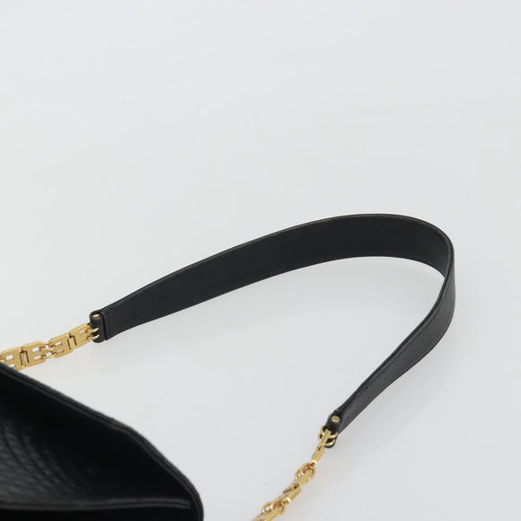 BALLY Shoulder Bag Leather Black Gold Auth 188596A