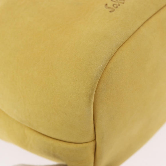 Salvatore Ferragamo Purse Hand Bag Suede Yellow Auth 188597