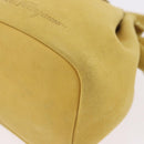 Salvatore Ferragamo Purse Hand Bag Suede Yellow Auth 188597-14