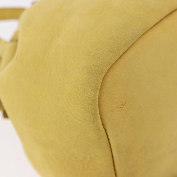 Salvatore Ferragamo Purse Hand Bag Suede Yellow Auth 188597