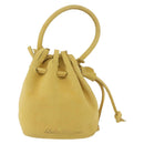 Salvatore Ferragamo Purse Hand Bag Suede Yellow Auth 188597-13