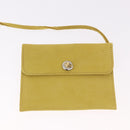 Salvatore Ferragamo Purse Hand Bag Suede Yellow Auth 188597-20