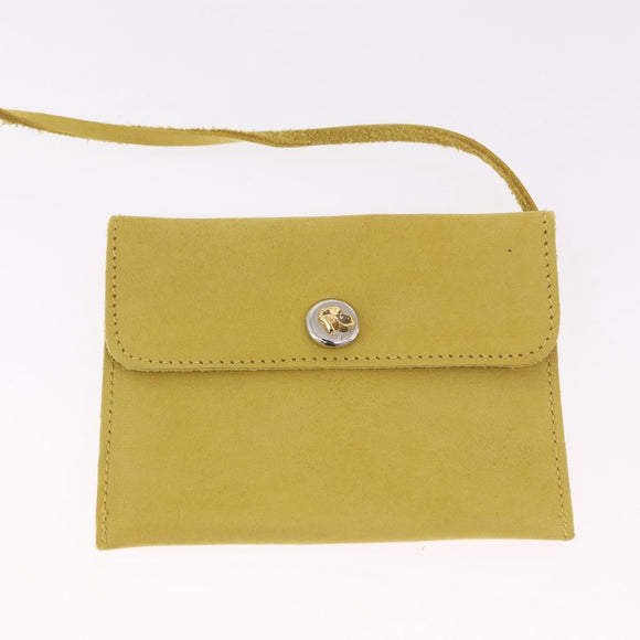 Salvatore Ferragamo Purse Hand Bag Suede Yellow Auth 188597