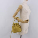 Salvatore Ferragamo Purse Hand Bag Suede Yellow Auth 188597-23