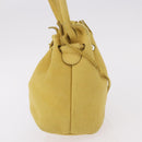 Salvatore Ferragamo Purse Hand Bag Suede Yellow Auth 188597-4