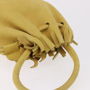 Salvatore Ferragamo Purse Hand Bag Suede Yellow Auth 188597-6