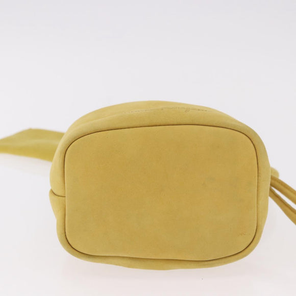 Salvatore Ferragamo Purse Hand Bag Suede Yellow Auth 188597