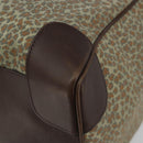 BOTTEGA VENETA Leopard Pattern Boston Bag Canvas Beige Gold Auth 188600A-9