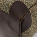 BOTTEGA VENETA Leopard Pattern Boston Bag Canvas Beige Gold Auth 188600A-15