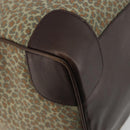BOTTEGA VENETA Leopard Pattern Boston Bag Canvas Beige Gold Auth 188600A-16