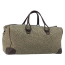 BOTTEGA VENETA Leopard Pattern Boston Bag Canvas Beige Gold Auth 188600A-1