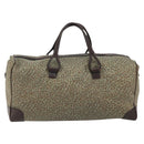 BOTTEGA VENETA Leopard Pattern Boston Bag Canvas Beige Gold Auth 188600A-2
