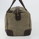 BOTTEGA VENETA Leopard Pattern Boston Bag Canvas Beige Gold Auth 188600A-4