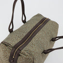 BOTTEGA VENETA Leopard Pattern Boston Bag Canvas Beige Gold Auth 188600A-6