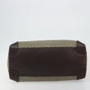 BOTTEGA VENETA Leopard Pattern Boston Bag Canvas Beige Gold Auth 188600A-5