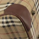 Burberrys Nova Check Boston Bag PVC Beige Gold Auth 188601-14