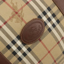 Burberrys Nova Check Boston Bag PVC Beige Gold Auth 188601-17