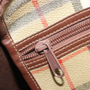 Burberrys Nova Check Boston Bag PVC Beige Gold Auth 188601-21