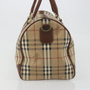 Burberrys Nova Check Boston Bag PVC Beige Gold Auth 188601-3