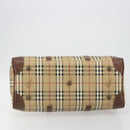 Burberrys Nova Check Boston Bag PVC Beige Gold Auth 188601-5