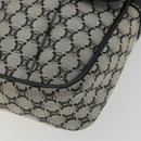 CELINE Macadam Canvas Shoulder Bag Navy Silver Auth 188605A-9
