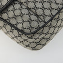 CELINE Macadam Canvas Shoulder Bag Navy Silver Auth 188605A-14