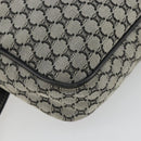 CELINE Macadam Canvas Shoulder Bag Navy Silver Auth 188605A-16