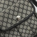 CELINE Macadam Canvas Shoulder Bag Navy Silver Auth 188605A-17