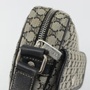 CELINE Macadam Canvas Shoulder Bag Navy Silver Auth 188605A-10