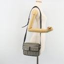 CELINE Macadam Canvas Shoulder Bag Navy Silver Auth 188605A-23