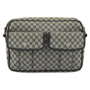CELINE Macadam Canvas Shoulder Bag Navy Silver Auth 188605A-13