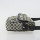 CELINE Macadam Canvas Shoulder Bag Navy Silver Auth 188605A-3