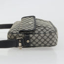 CELINE Macadam Canvas Shoulder Bag Navy Silver Auth 188605A-4