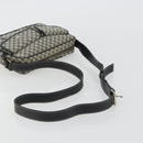 CELINE Macadam Canvas Shoulder Bag Navy Silver Auth 188605A-7