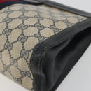 GUCCI GG Supreme Sherry Line Clutch Bag PVC Navy 014 2125 28 41 Auth 188606-7