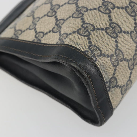 GUCCI GG Supreme Sherry Line Clutch Bag PVC Navy 014 2125 28 41 Auth 188606