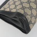 GUCCI GG Supreme Sherry Line Clutch Bag PVC Navy 014 2125 28 41 Auth 188606-8