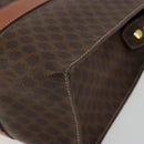 CELINE Macadam Canvas Tote Bag PVC Leather Brown Gold Auth 188607A-8