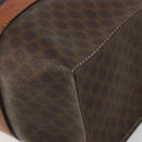 CELINE Macadam Canvas Tote Bag PVC Leather Brown Gold Auth 188607A-16