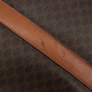 CELINE Macadam Canvas Tote Bag PVC Leather Brown Gold Auth 188607A-9