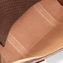 CELINE Macadam Canvas Tote Bag PVC Leather Brown Gold Auth 188607A-11