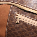 CELINE Macadam Canvas Tote Bag PVC Leather Brown Gold Auth 188607A-22