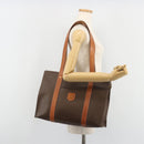 CELINE Macadam Canvas Tote Bag PVC Leather Brown Gold Auth 188607A-24